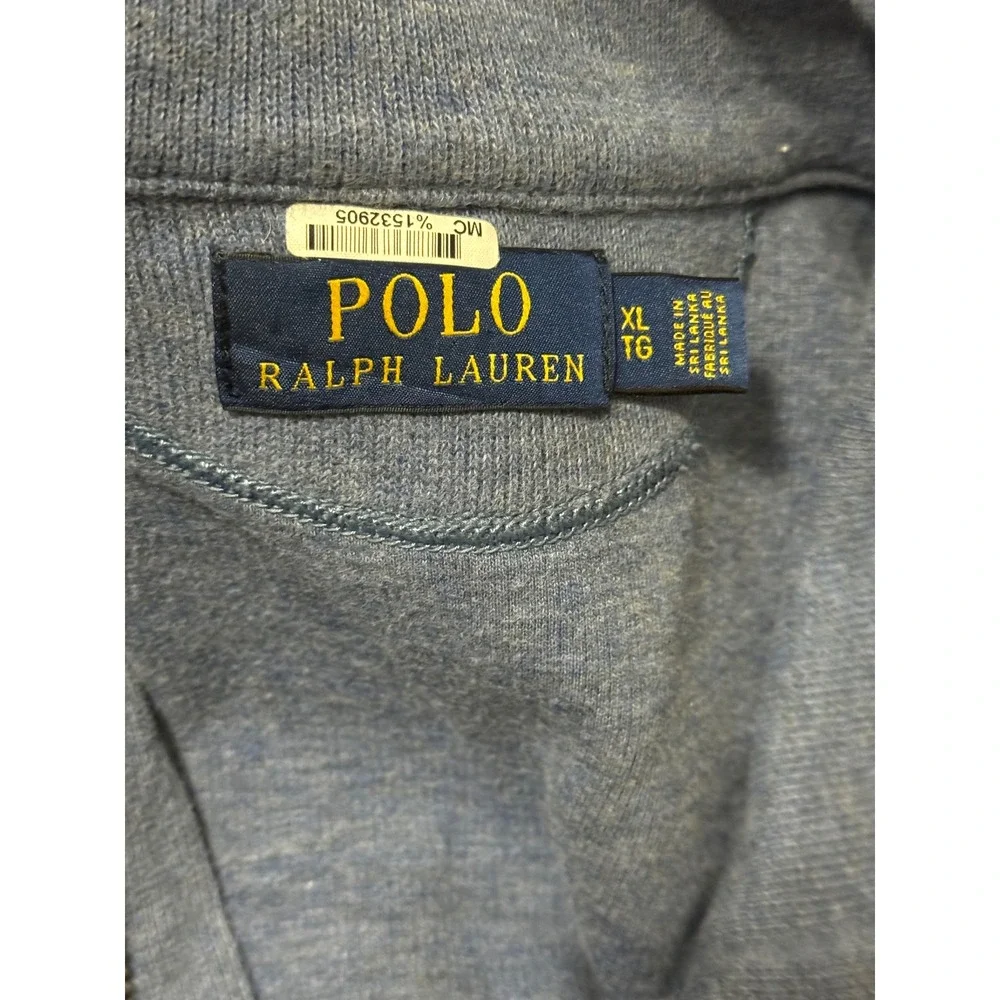 Polo Ralph Lauren Vest XL Blue Cotton Zip Up Sleeveless Pony Logo
